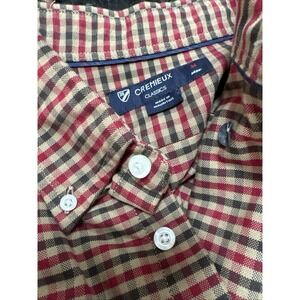CREMIEUX CLASSICS Mens Red Black Tan Gingham Button Down‎ Shirt Size M
